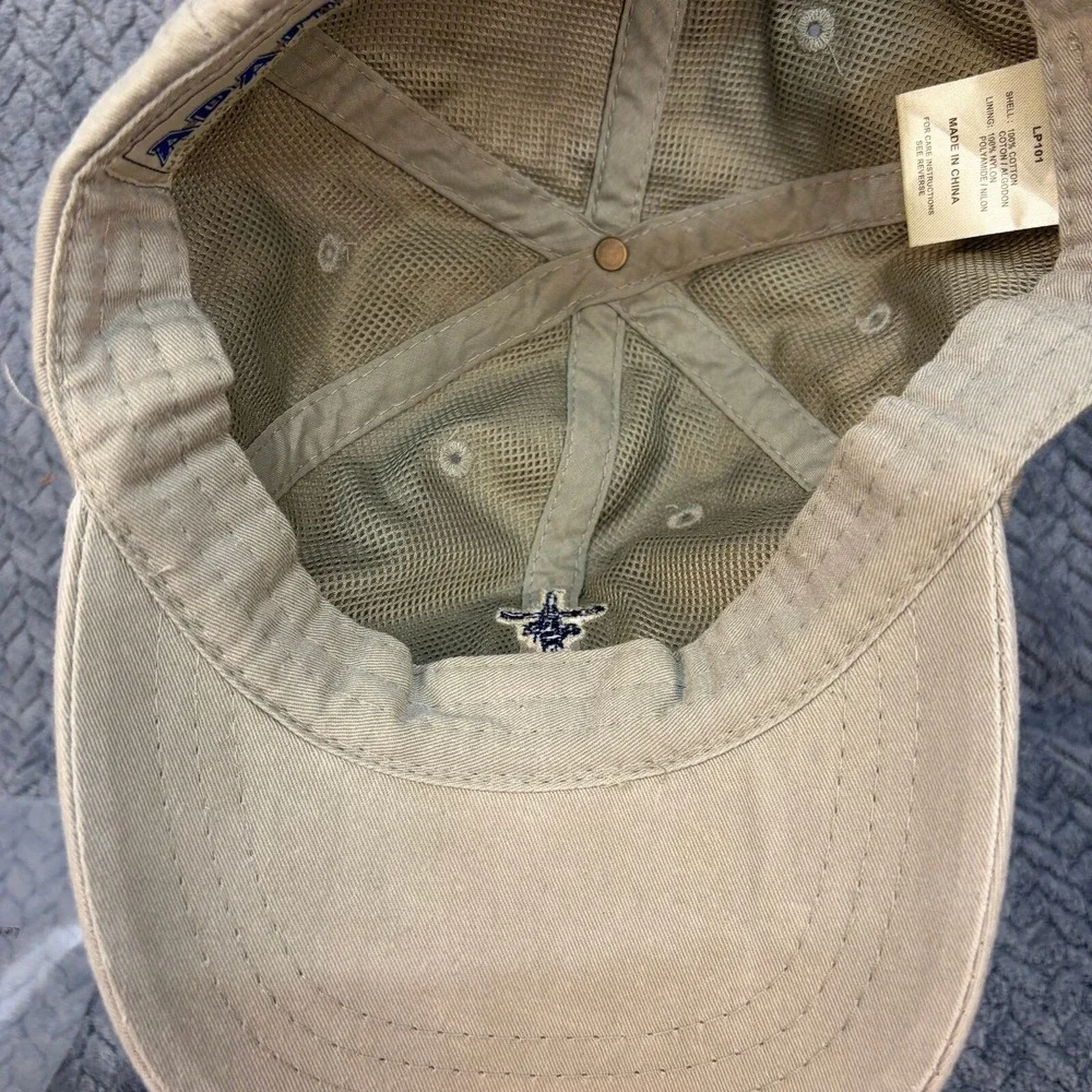 Adams Tan Khaki Cotton Strapback Hat Cross Embroidered Baseball Cap LP101